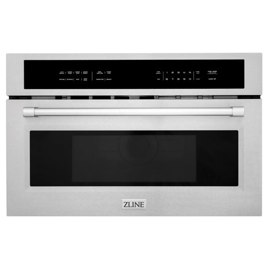 ZLINE 30 in. 1.6 cu ft. Built-in Convection Microwave Oven in Satin Stainless Steel with Speed and Sensor Cooking, Open Box-Great Condition
