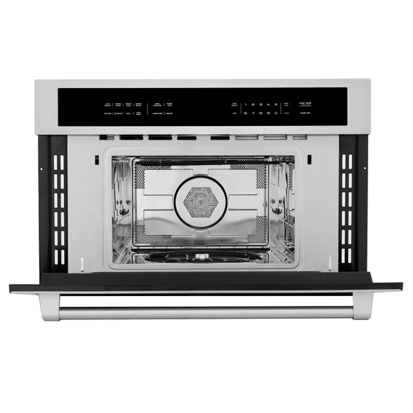 ZLINE 30 in. 1.6 cu ft. Built-in Convection Microwave Oven in Satin Stainless Steel with Speed and Sensor Cooking, Open Box-Great Condition
