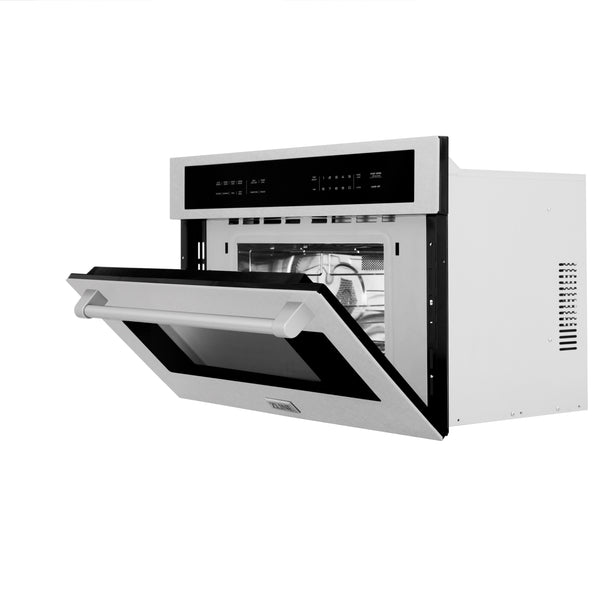 ZLINE 30 in. 1.6 cu ft. Built-in Convection Microwave Oven in Satin Stainless Steel with Speed and Sensor Cooking, Open Box-Great Condition