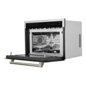 ZLINE Autograph Edition 24 in. 1.6 cu ft. Built-in Convection Microwave Oven in Stainless Steel and Polished Nickel Helix Handle (MWOZ-24-KPN)