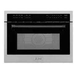 ZLINE Autograph Edition 24" 1.6 cu ft. Built-in Convection Microwave Oven in Stainless Steel and Matte Black Accents (MWOZ-24-MB)