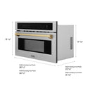 ZLINE Autograph Edition 30 in. 1.6 cu. ft. Built-in Convection Microwave Oven in Stainless Steel and Champagne Bronze Accents (MWOZ-30-CB)