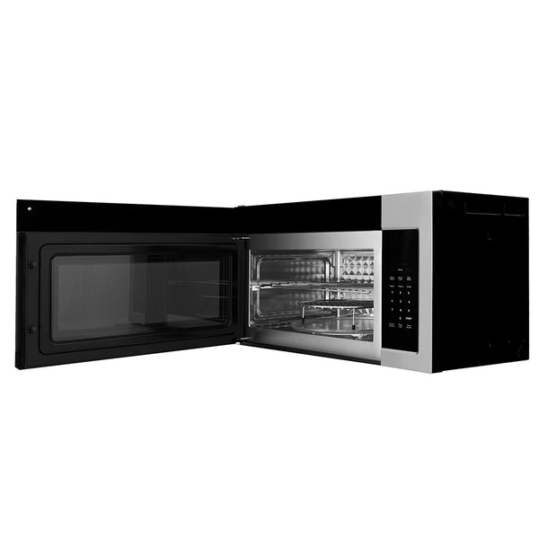 ZLINE 30 in. 1.5 cu. ft. Over-The-Range Convection Microwave Oven in Stainless Steel with Traditional Handle and Sensor Cooking, Open Box-Great Condition