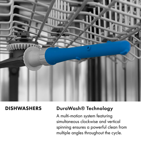 ZLINE 24 in. Monument Series 3rd Rack Top Touch Control Dishwasher in Stainless Steel with Stainless Steel Tub, 45dBa (DWMT-304-24)