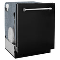 ZLINE 24 in. Monument Series 3rd Rack Dishwasher with Auto Door Open Drying, 44dBa, Black Matte Panel (DWMT-BLM-24)