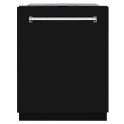 ZLINE 24 in. Monument Series 3rd Rack Dishwasher with Auto Door Open Drying, 44dBa, Black Matte Panel (DWMT-BLM-24)