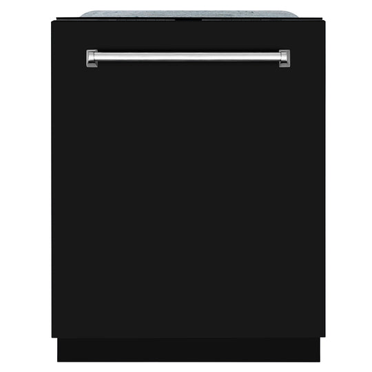 ZLINE 24 in. Monument Series 3rd Rack Dishwasher with Auto Door Open Drying, 44dBa, Black Matte Panel (DWMT-BLM-24)