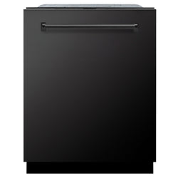 ZLINE 24 in. Monument Series 3rd Rack Dishwasher with Auto Door Open Drying, 44dBa, Black Stainless Steel Panel (DWMT-BS-24)