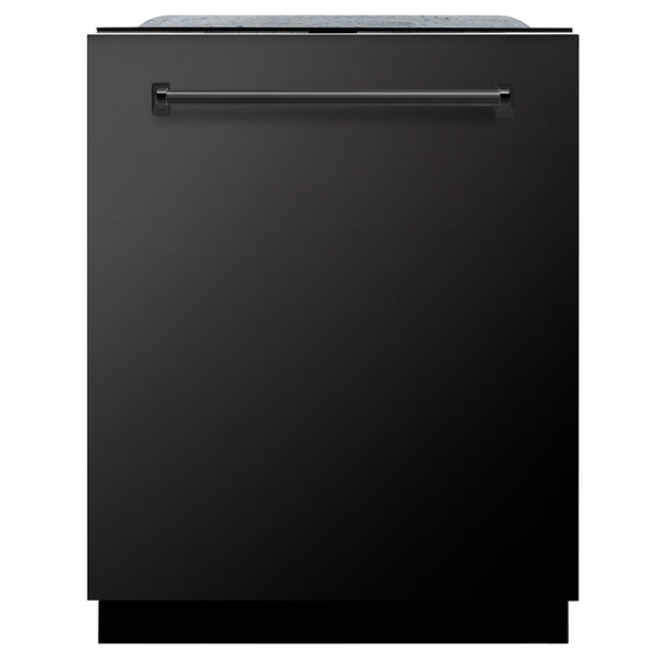 ZLINE 24 in. Monument Series 3rd Rack Dishwasher with Auto Door Open Drying, 44dBa, Black Stainless Steel Panel (DWMT-BS-24)