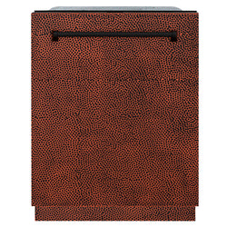 ZLINE 24 in. Monument Series 3rd Rack Dishwasher with Auto Door Open Drying, 44dBa, Hand Hammered Copper Panel (DWMT-HH-24)