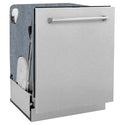 ZLINE 24 in. Monument Series 3rd Rack Dishwasher with Auto Door Open Drying, 44dBa, Satin Stainless Steel Panel (DWMT-SN-24)
