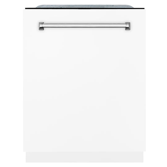 ZLINE 24 in. Monument Series 3rd Rack Dishwasher with Auto Door Open Drying, 44dBa, White Matte Panel (DWMT-WM-24)