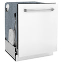 ZLINE 24 in. Monument Series 3rd Rack Dishwasher with Auto Door Open Drying, 44dBa, White Matte Panel (DWMT-WM-24)