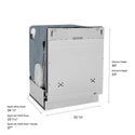 ZLINE Autograph Edition 24 in. Monument Series 3rd Rack Dishwasher with Auto Door Open Drying, 44dBa, Panel Ready with Polished Gold Handle (DWMTZ-24-G)