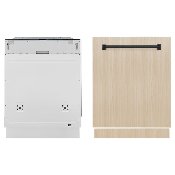 ZLINE Autograph Edition 24 in. Monument Series 3rd Rack Dishwasher with Auto Door Open Drying, 44dBa, Panel Ready with Matte Black Handle (DWMTZ-24-MB)