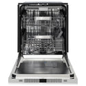 ZLINE Autograph Edition 24 in. Monument Series 3rd Rack Dishwasher with Auto Door Open Drying, 44dBa, Stainless Steel Panel with Polished Gold Handle (DWMTZ-304-24-G)
