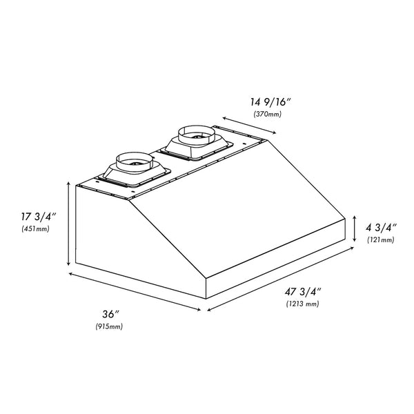 ZLINE 48 in. Under Cabinet Outdoor Grill Hood (GOU1-48)