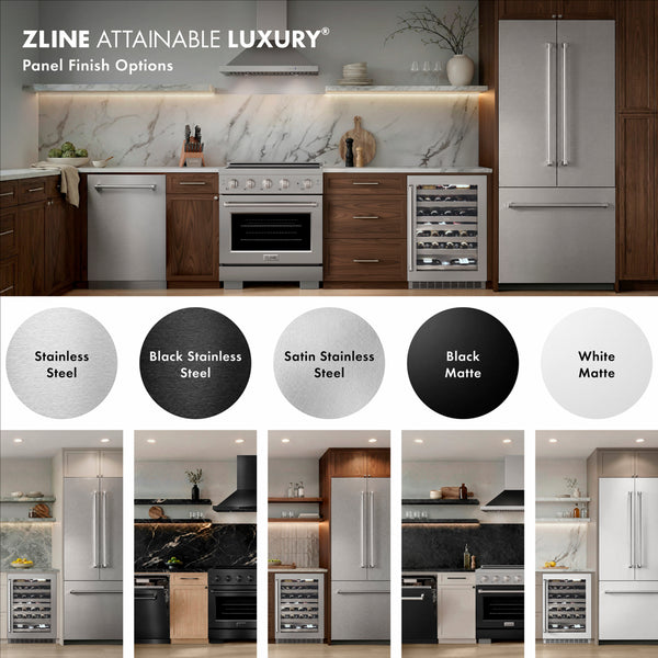 ZLINE Autograph Edition 18 in. Tallac Series 3rd Rack Dishwasher with Auto Door Open Drying, 51dBa, Panel Ready with Matte Black Handle (DWVZ-18-MB)