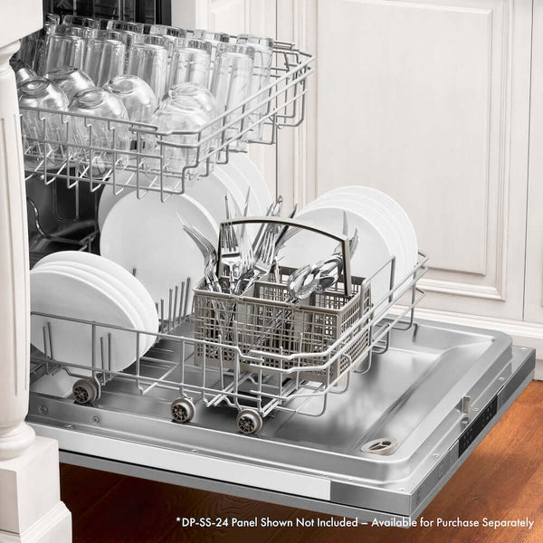 ZLINE 24 in. Panel Ready Top Control Built-In Dishwasher with Stainless Steel Tub, 52dBa, Open Box-Good Condition