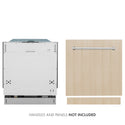 ZLINE 24 in. Panel Ready Top Control Dishwasher with Stainless Steel Tub, 52dBa (DW7713-24)
