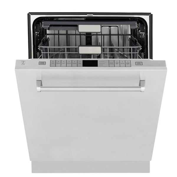 ZLINE 24 in. Monument Series 3rd Rack Top Touch Control Dishwasher in Stainless Steel with Stainless Steel Tub, 45dBa (DWMT-304-24)
