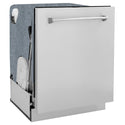 ZLINE 24 in. Monument Series 3rd Rack Top Touch Control Dishwasher in Stainless Steel with Stainless Steel Tub, 45dBa (DWMT-304-24)
