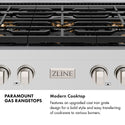 ZLINE Autograph Edition 30 in. Paramount Gas Rangetop with 4 Burner DuoPro™ Cooktop in Satin Stainless Steel and Matte Black Accents (PSRTSZ-30-MB)