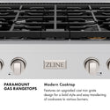 ZLINE Autograph Edition 48 in. Paramount Gas Rangetop with 8 Burner DuoPro™ Cooktop in Stainless Steel and Champagne Bronze Accents (PSRTZ-48-CB)