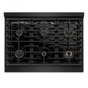 ZLINE Autograph Edition 36 in. Paramount Gas Rangetop with 6 Burners and Porcelain Cooktop in Black Stainless Steel with Champagne Bronze Accents, Open Box-Good Condition