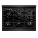 ZLINE Autograph Edition 36 in. Paramount Gas Rangetop with 6 Burners and Porcelain Cooktop in Black Stainless Steel with Champagne Bronze Accents, Open Box-Great Condition