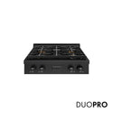 ZLINE 30 in. Paramount Gas Rangetop with 4 Burner DuoPro™ Cooktop in Black Stainless Steel, Open Box-Good Condition