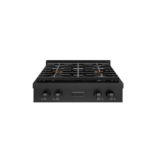ZLINE 30 in. Paramount Gas Rangetop with 4 Burner DuoPro™ Cooktop in Black Stainless Steel, Open Box-Great Condition