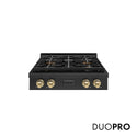 ZLINE Autograph Edition 30 in. Paramount Gas Rangetop with 4 Burner DuoPro™ Cooktop in Black Stainless Steel and Champagne Bronze Accents, Open Box-Good Condition
