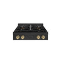 ZLINE Autograph Edition 30 in. Paramount Gas Rangetop with 4 Burner DuoPro™ Cooktop in Black Stainless Steel and Champagne Bronze Accents, Open Box-Good Condition