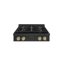 ZLINE Autograph Edition 30 in. Paramount Gas Rangetop with 4 Burner DuoPro™ Cooktop in Black Stainless Steel and Champagne Bronze Accents, Open Box-Great Condition
