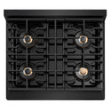 ZLINE Autograph Edition 30 in. Paramount Gas Rangetop with 4 Burner DuoPro™ Cooktop in Black Stainless Steel and Champagne Bronze Accents, Open Box-Great Condition