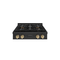 ZLINE Autograph Edition 30 in. Paramount Gas Rangetop with 4 Burner DuoPro™ Cooktop in Black Stainless Steel and Polished Gold Accents, Open Box-Great Condition