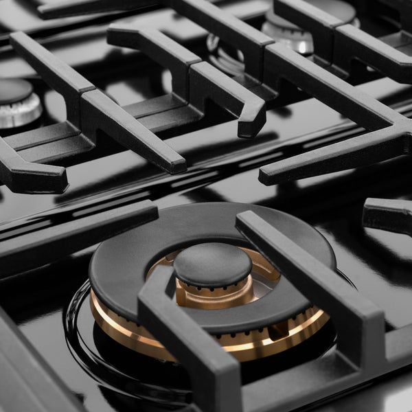 ZLINE 48 in. Paramount Gas Rangetop with 8 Burners and Porcelain Cooktop in Black Stainless Steel, Open Box-Great Condition