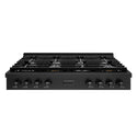 ZLINE 48 in. Paramount Gas Rangetop with 8 Burners and Porcelain Cooktop in Black Stainless Steel (SRTB-48)