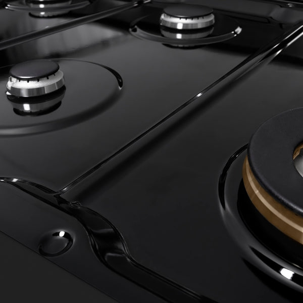 ZLINE 48 in. Paramount Gas Rangetop with 8 Burners and Porcelain Cooktop in Black Stainless Steel, Open Box-Great Condition