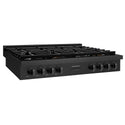 ZLINE 48 in. Paramount Gas Rangetop with 8 Burners and Porcelain Cooktop in Black Stainless Steel, Open Box-Good Condition
