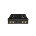 ZLINE Autograph Edition 30 in. Paramount Gas Rangetop with 4 Burners and Porcelain Cooktop in Black Stainless Steel with Champagne Bronze Accents, Open Box-Good Condition