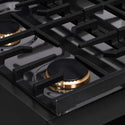 ZLINE Autograph Edition 30 in. Paramount Gas Rangetop with 4 Burners and Porcelain Cooktop in Black Stainless Steel with Champagne Bronze Accents, Open Box-Good Condition