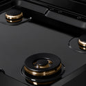 ZLINE Autograph Edition 30 in. Paramount Gas Rangetop with 4 Burners and Porcelain Cooktop in Black Stainless Steel with Champagne Bronze Accents, Open Box-Great Condition
