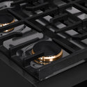 ZLINE Autograph Edition 30 in. Paramount Gas Rangetop with 4 Burners and Porcelain Cooktop in Black Stainless Steel with Polished Gold Accents, Open Box-Great Condition