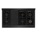 ZLINE 48 in. Autograph Edition Paramount Gas Rangetop with 8 Burners and Porcelain Cooktop in Black Stainless Steel with Polished Gold Accents, Open Box-Good Condition