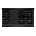 ZLINE 48 in. Autograph Edition Paramount Gas Rangetop with 8 Burners and Porcelain Cooktop in Black Stainless Steel with Polished Gold Accents, Open Box-Great Condition