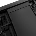 ZLINE 48 in. Paramount Gas Rangetop with 8 Burners and Porcelain Cooktop in Black Satin Stainless Steel, Open Box-Great Condition