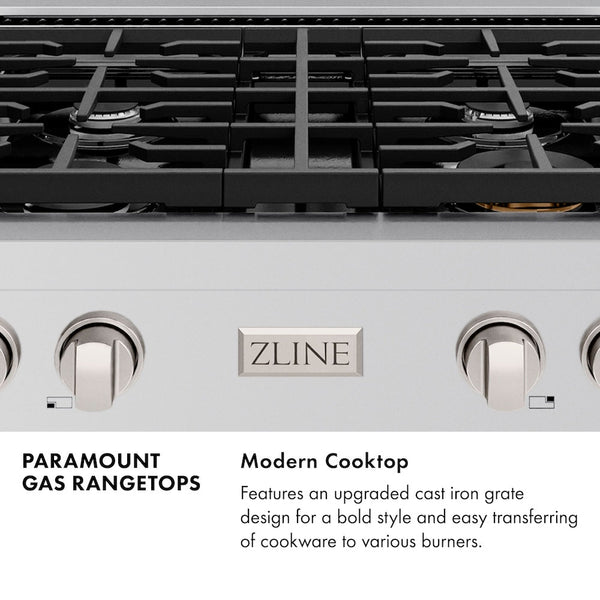 ZLINE 30 in. Paramount Gas Rangetop with 4 Burners and Porcelain Cooktop in Stainless Steel, Open Box-Good Condition