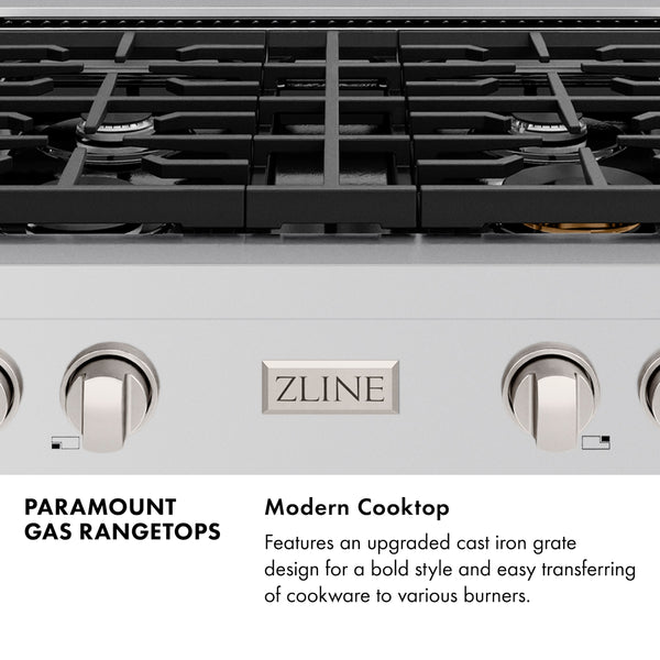 ZLINE 30 in. Paramount Gas Rangetop with 4 Burners and Porcelain Cooktop in Stainless Steel (SRT30)